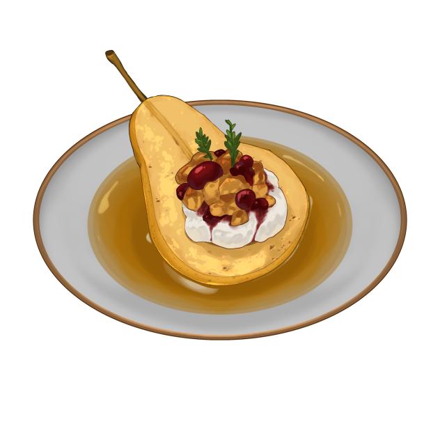 Baked pear