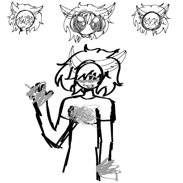 Blinks with comically large eyes