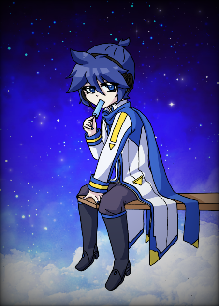 Len Kagamine with Kaito's outfit