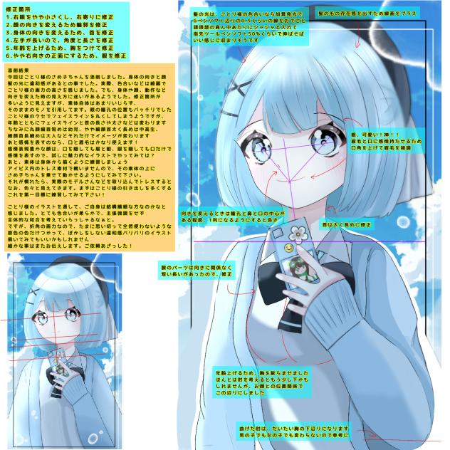 ことり様のイラストを赤ペンしてみた件