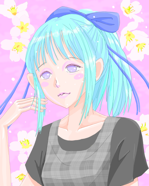 With sakura blossoms