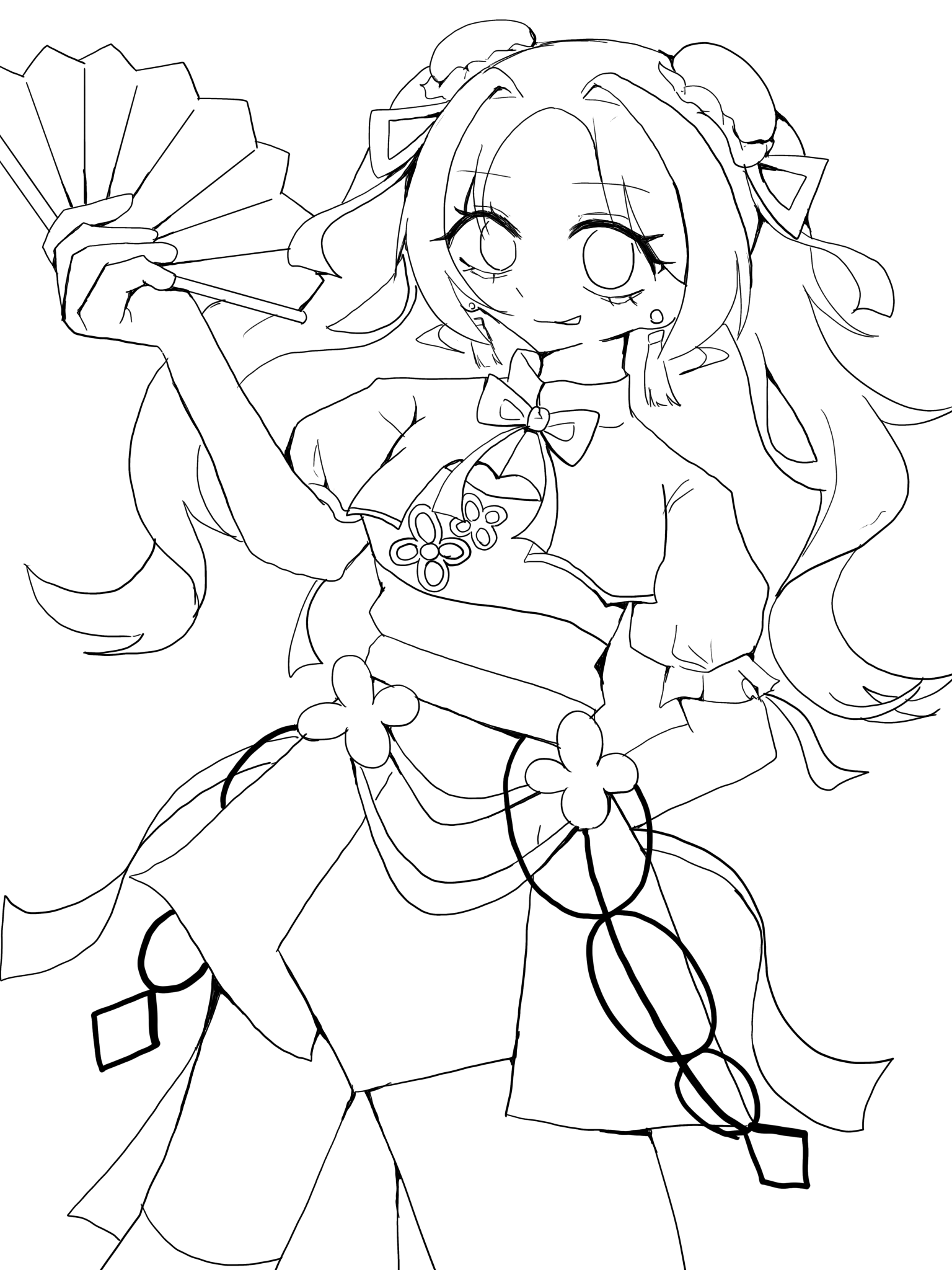 チャイナ服 ぬり絵 - ibisPaint