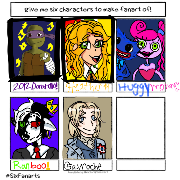 Give me 6 characters to make fan art of!.2023.07.28-22.21