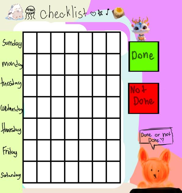 Your very own checklist! For girls!