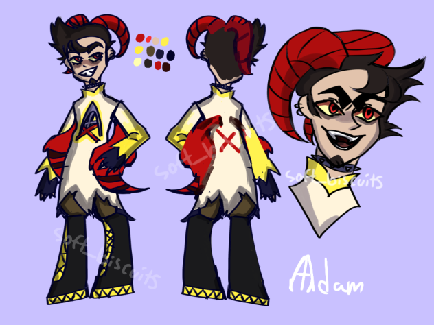 Adam sinner design hazbin hotel