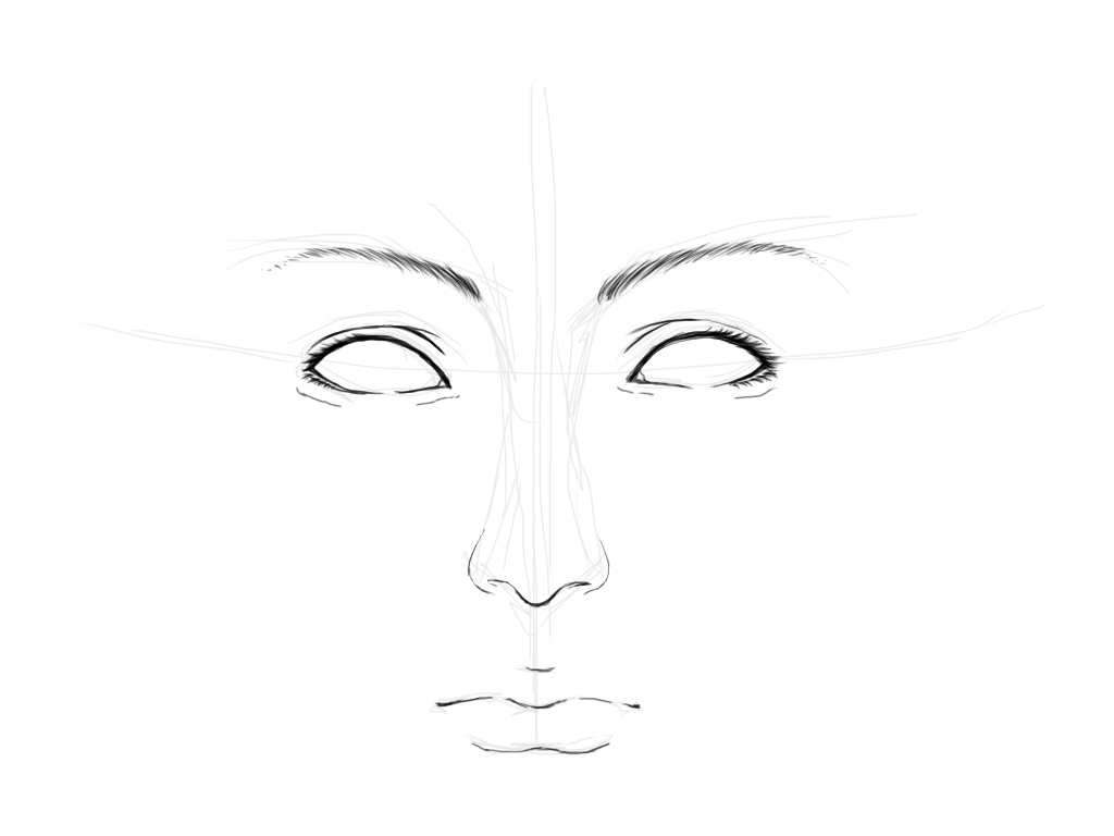 正面顔 線画 Ibispaint