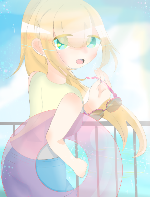 浮き輪とサングラス