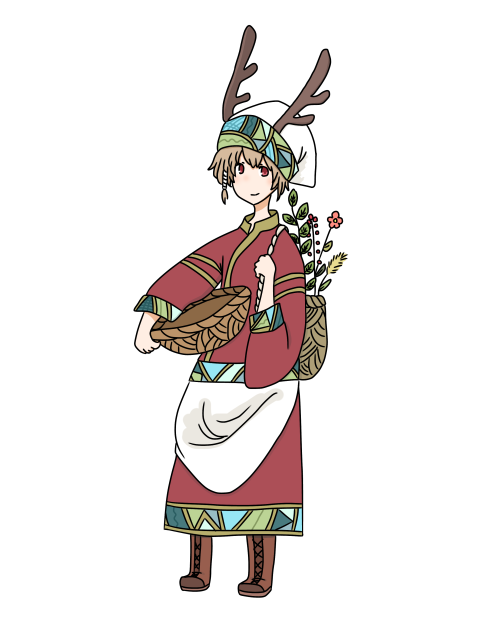鹿族の花摘みさん