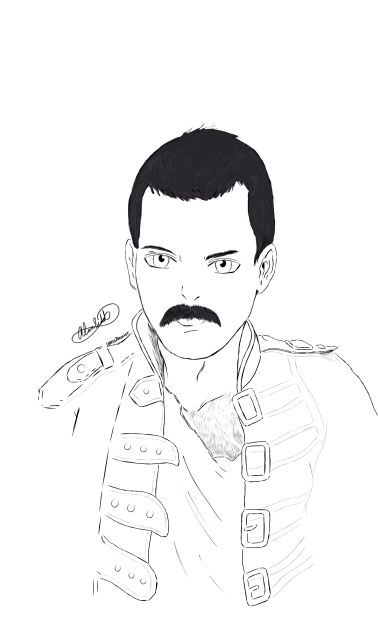 Freddie Mercury Anime style for colour