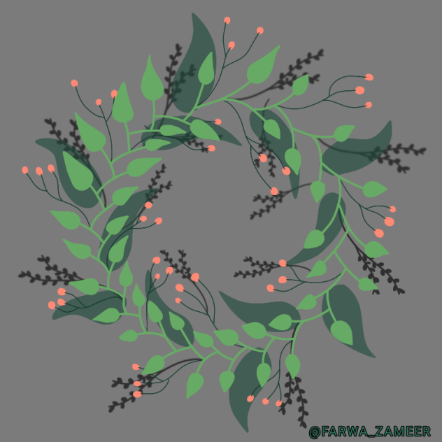 leaves and buds wreath