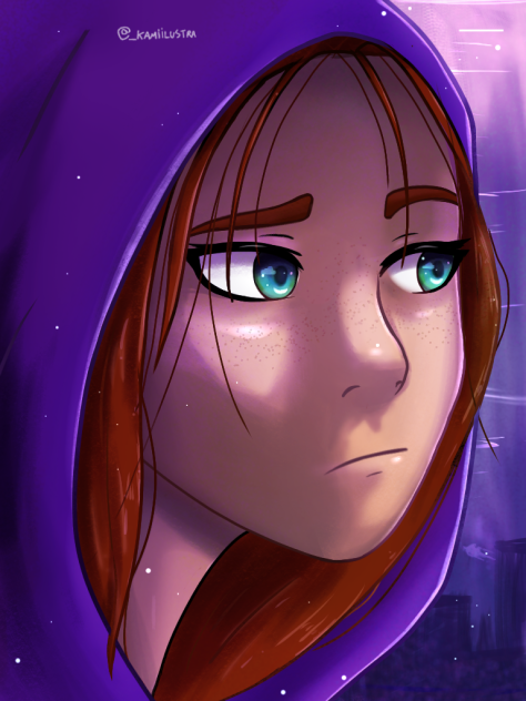 Girl in purple