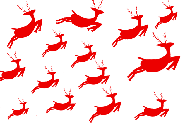 Reindeers Pattern White and red
