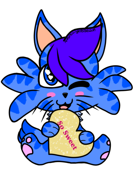 Conversation Heart Blue Kitten (So Sweet