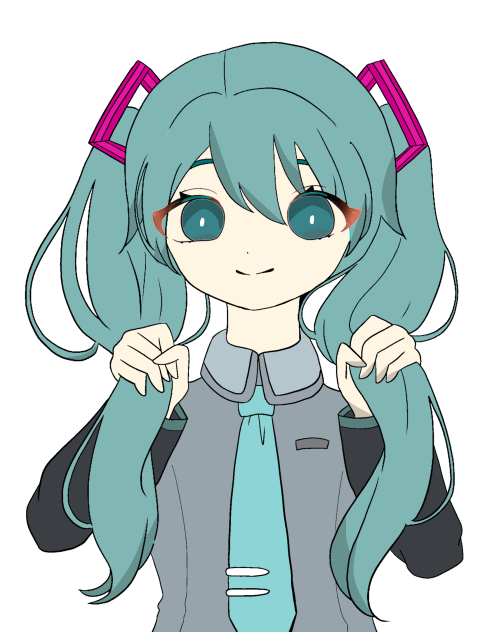 ミクさん塗り絵描いてみた
