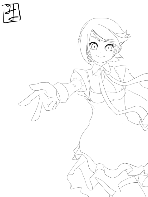 メイドさん　ぬり絵