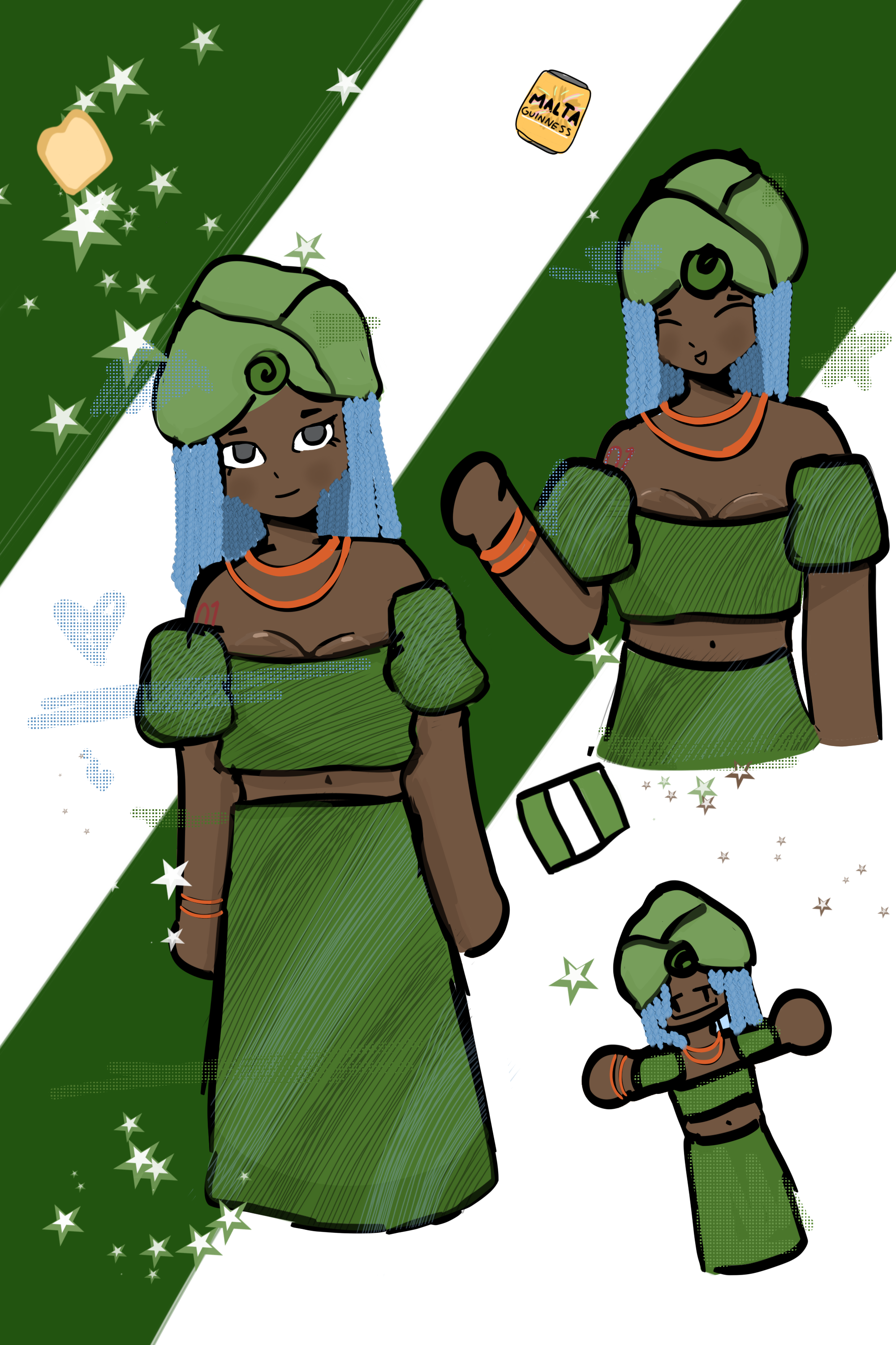 イラストオーダー✩﻿＊ピカChu＊ NIGERIAN MIKU!!!! 🟩⬜🟩🇳🇬🇳🇬🇳🇬🇳🇬🇳🇬 - ibisPaint