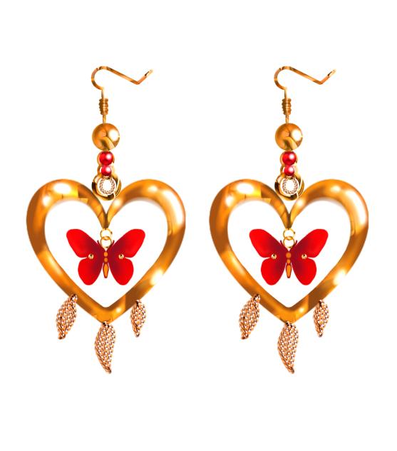 Butterfly heart earrings Y2K