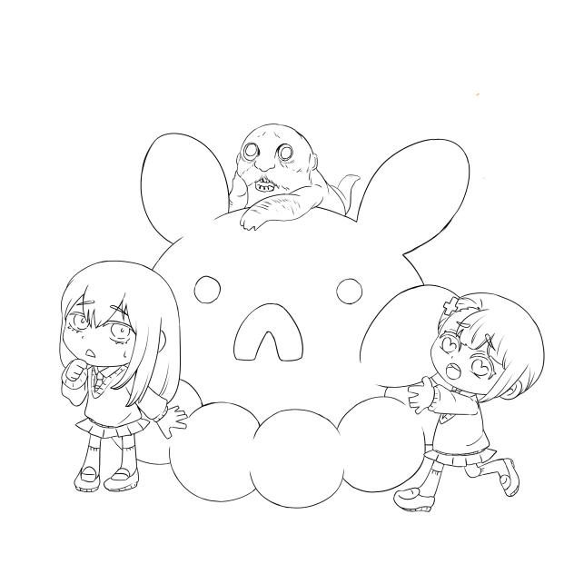 見える子ちゃん（線画）