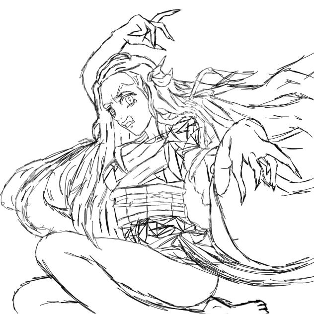 Demon Form Nezuko Sketch🥭