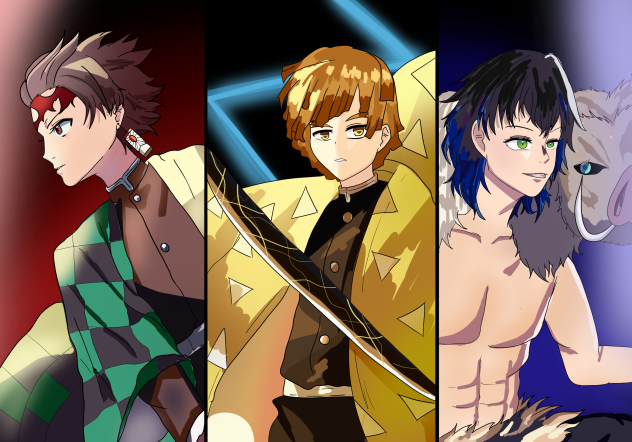 Tanjiro, Zenitsu, Inouske