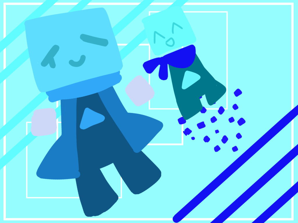 Cube and Cyan ibisPaint