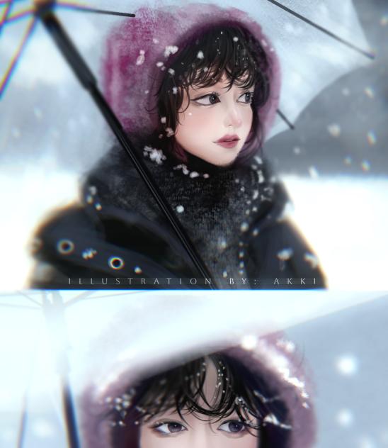 Soft Snow, Softer Eyes - ibisPaint