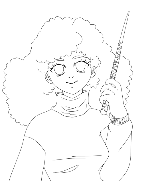 Hermione with her wand