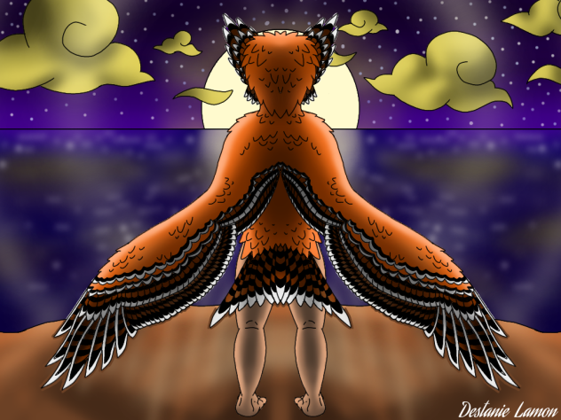 Bird Man at Moonrise