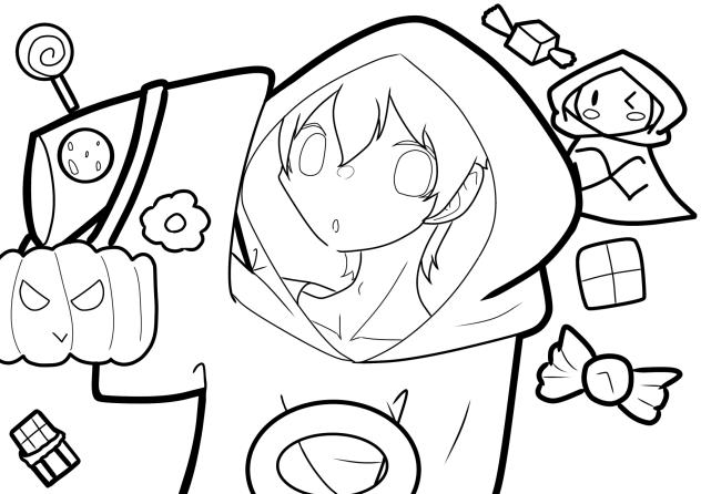 おらふくんの線画描きました‼︎