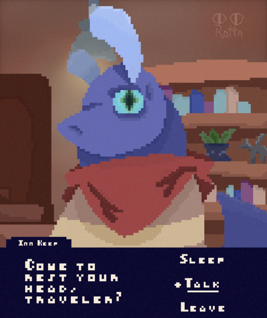 Pixel art test - kind inn keeper