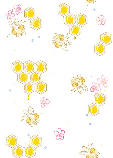 ミツバチパターン(カラー)