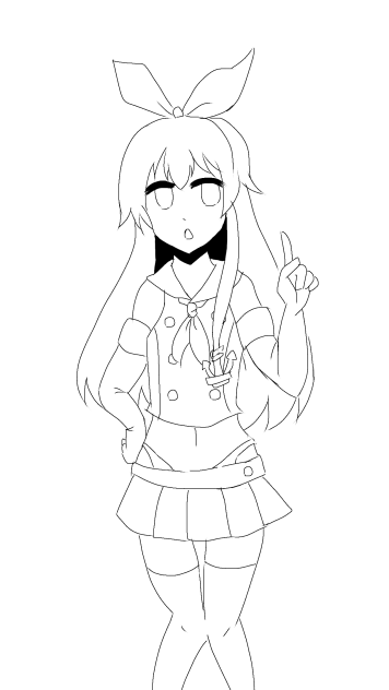 ぜかましちゃん線画