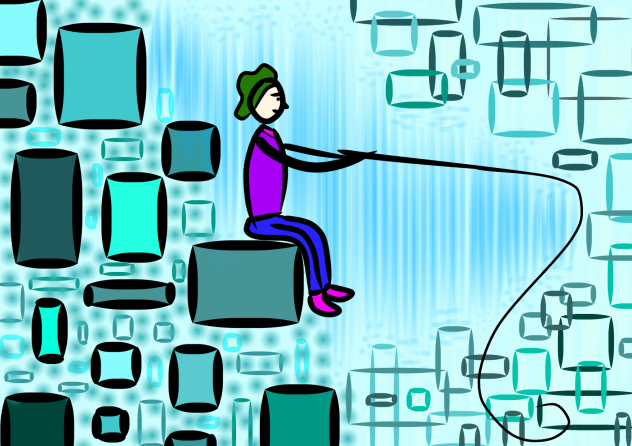 illustration flat drawing fishing