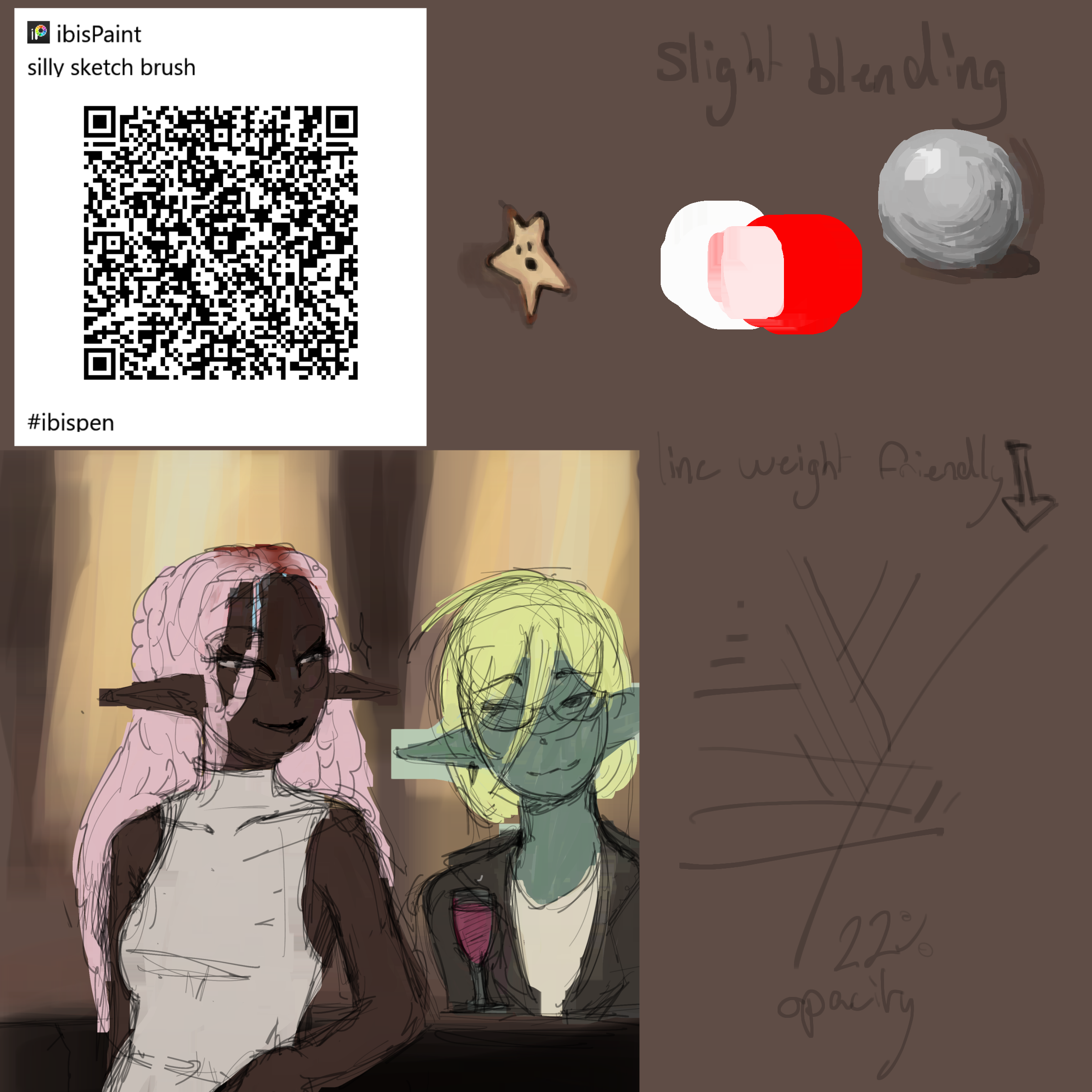 silly sketch brush - ibisPaint