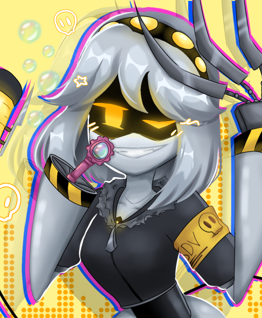 V blowing bubbles