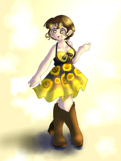 She loves the sunflowers