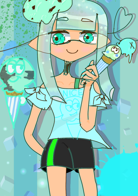 涼しげチョコミントアイス