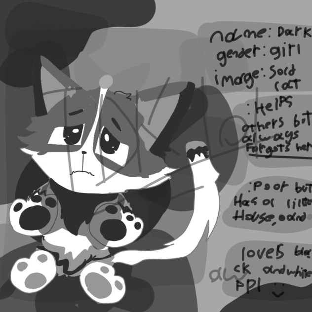 Mwa sad cat - ibisPaint