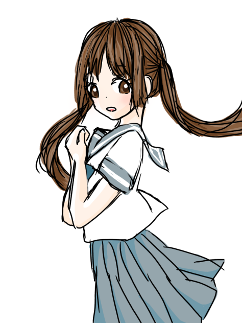 前髪割れてる子