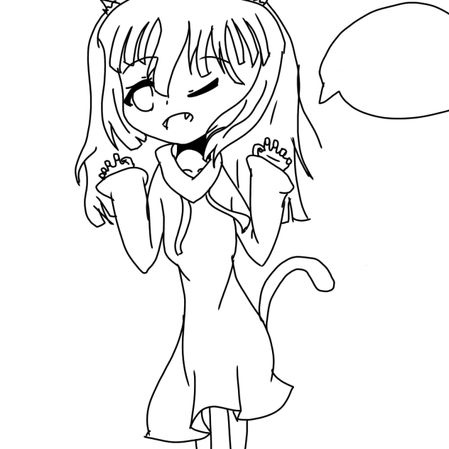 にゃ〜お♡ 線画