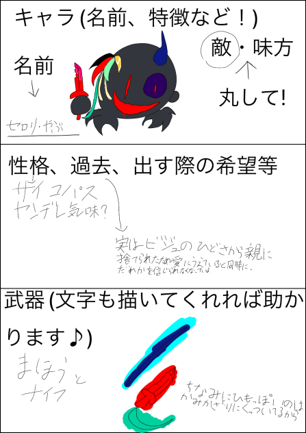 キャラ募のやつです