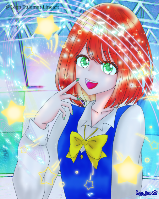リーン様の素敵線画塗らせて頂きました!!♡