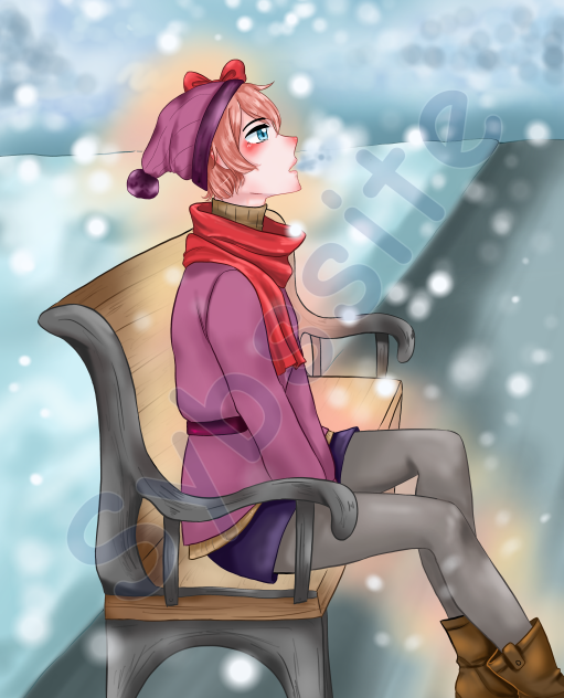 Sayori Waiting in the Snow