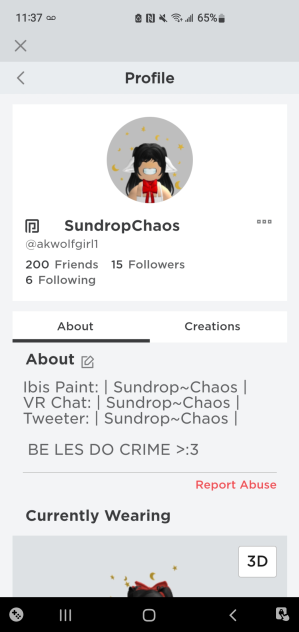 My Roblox Account