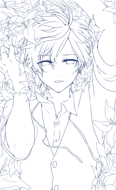花(線画)