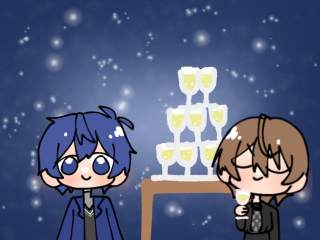 シャンパンにタワー