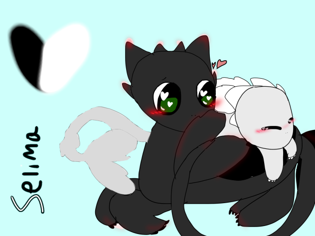 Toothless x light fury!