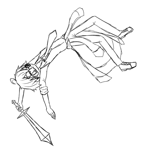 おんりーちゃん　遅れた誕生日イラスト　線画