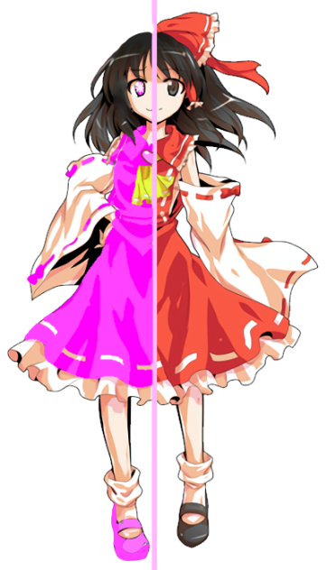 東方！半分霊夢、半分立ち絵改変（？）の星野アイ