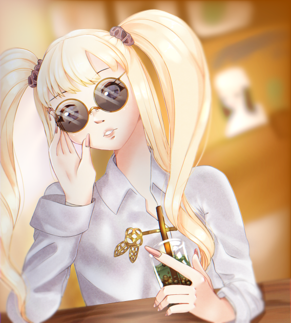 VV a bit peckish with Boba Tea